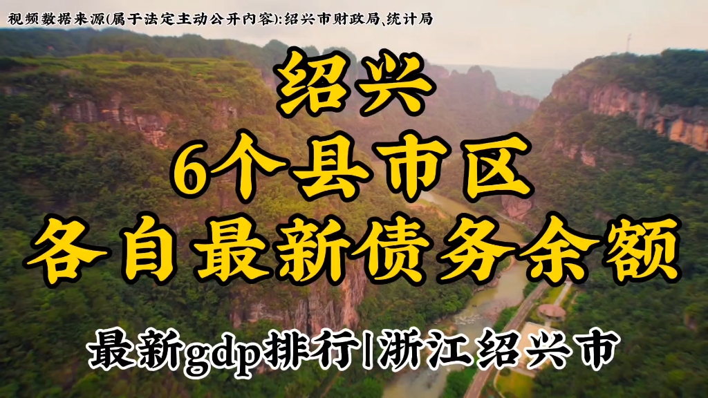 浙江绍兴下辖6个县市区最新债务余额以及各自gdp排行,发掘城市数据,洞察别样绍兴哔哩哔哩bilibili