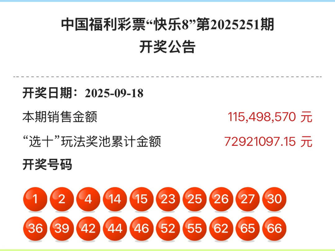 快乐8最新开奖公告!