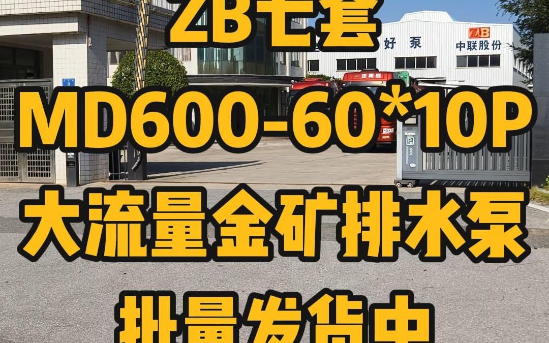 中联泵业7套MD60060*10P大流量金矿排水泵批量发货中哔哩哔哩bilibili