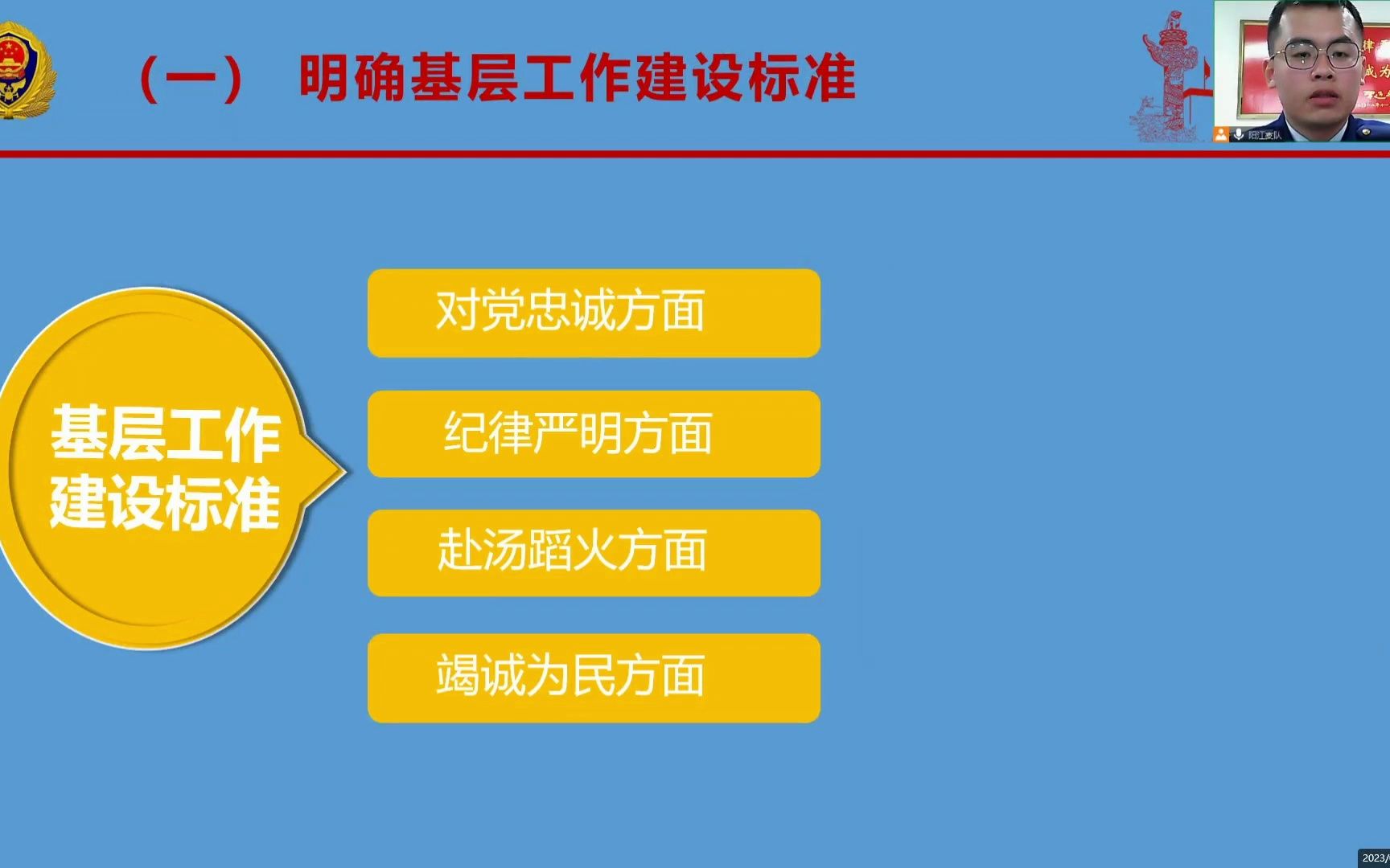 [图]【视频】全省消防救援队伍条令纲要学习月系列教案---《基层建设纲要》授课【14 阳江支队】