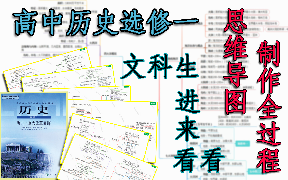 高中历史选修一,历史重大改革回眸(思维导图制作全过程)哔哩哔哩bilibili