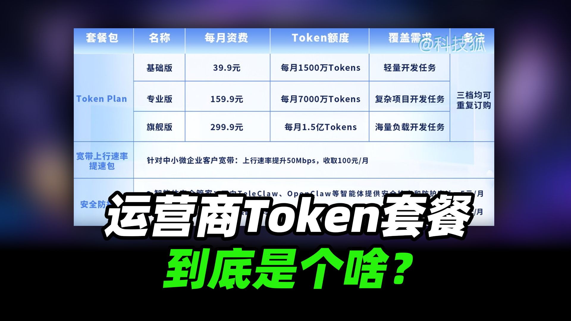 Token 套餐和流量套餐有什么区别,运营商为什么要另外收费?