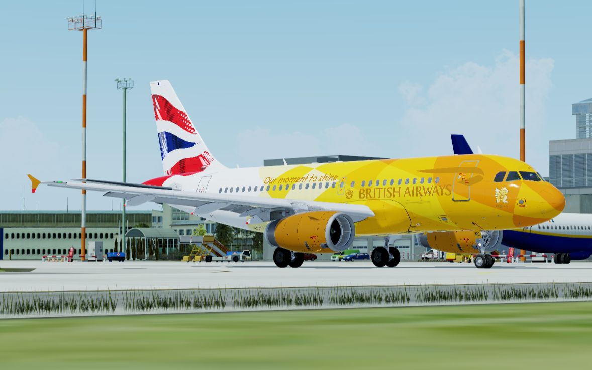 英航伦敦奥运会彩绘a319-131扎实落地里昂