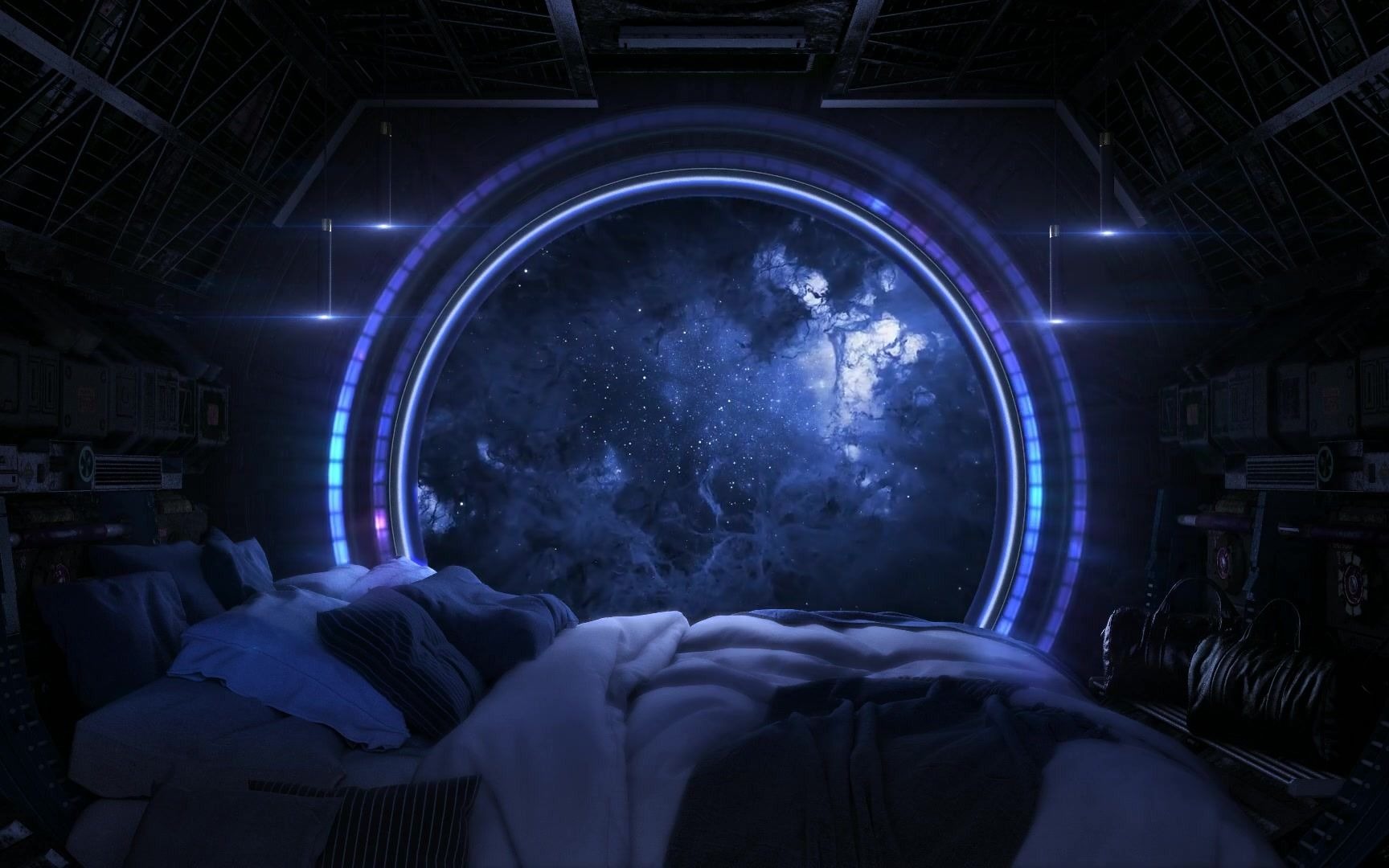 99996904太空窗(太空舱)卧室环境-深度睡眠-放松-冥想 1h