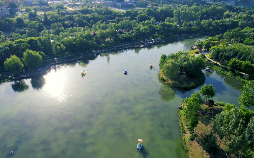 [图]【航拍•美景】大疆Air 2s航拍桃花潭公园 分享西安夏日美景