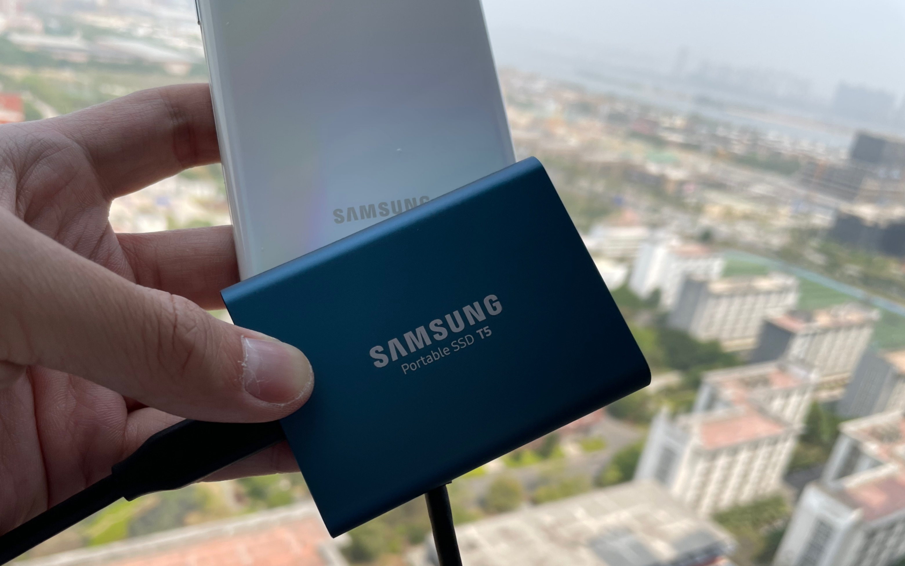 【开箱】京东 三星type-c移动固态硬盘(pssd)t5蓝色