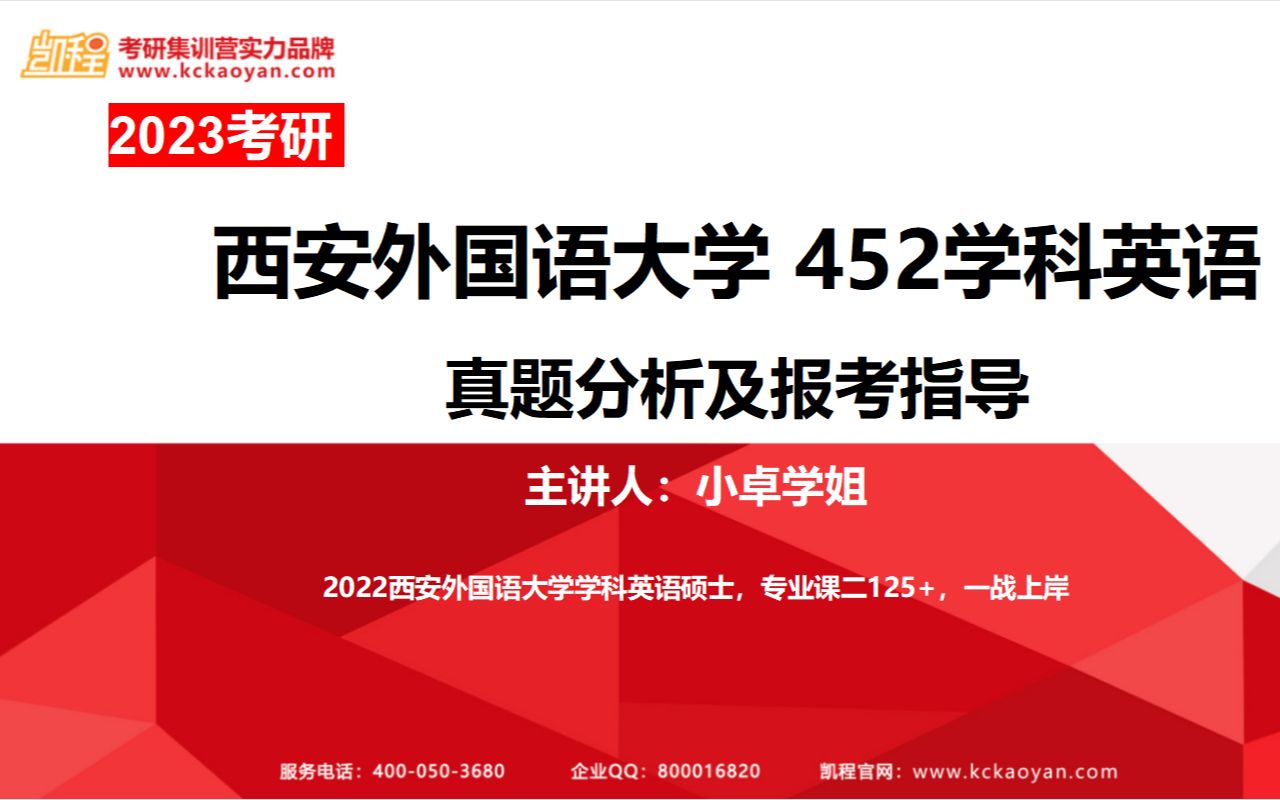 [图]【凯程】2023西安外国语大学452学科英语真题分析与报考指导