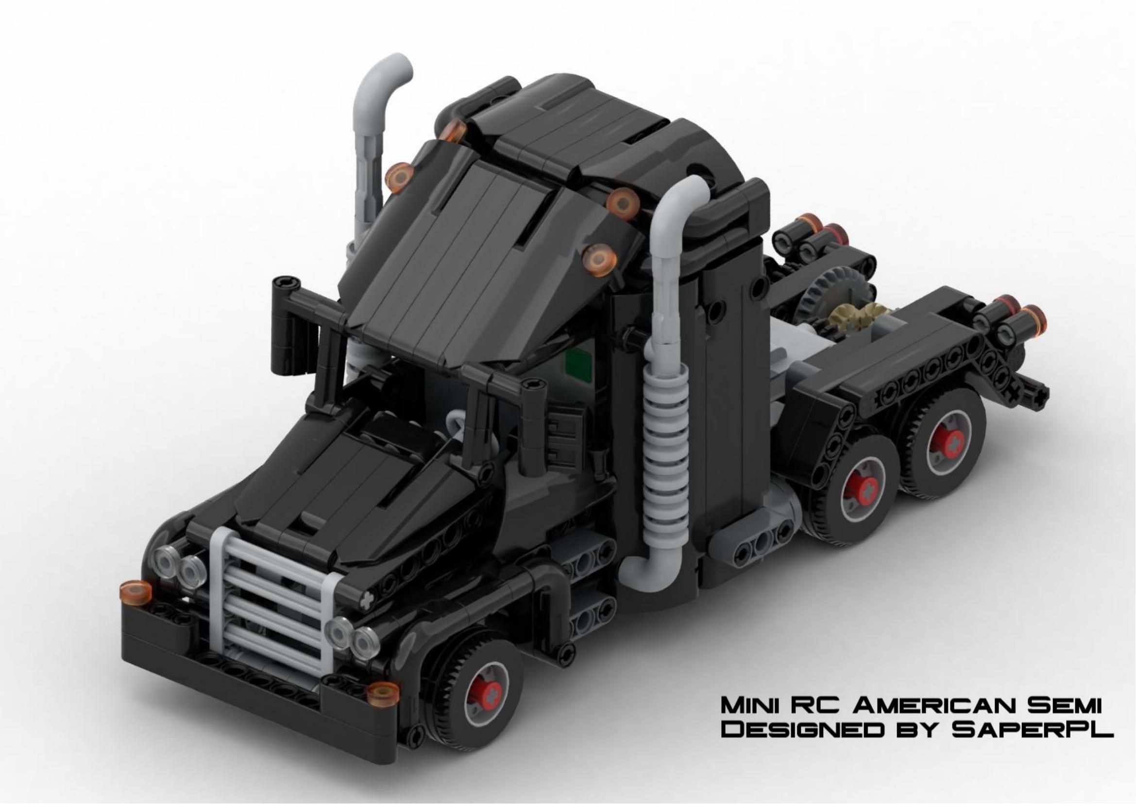挂卡车 moc-62325 mini rc american style semi truck [乐高积木moc]