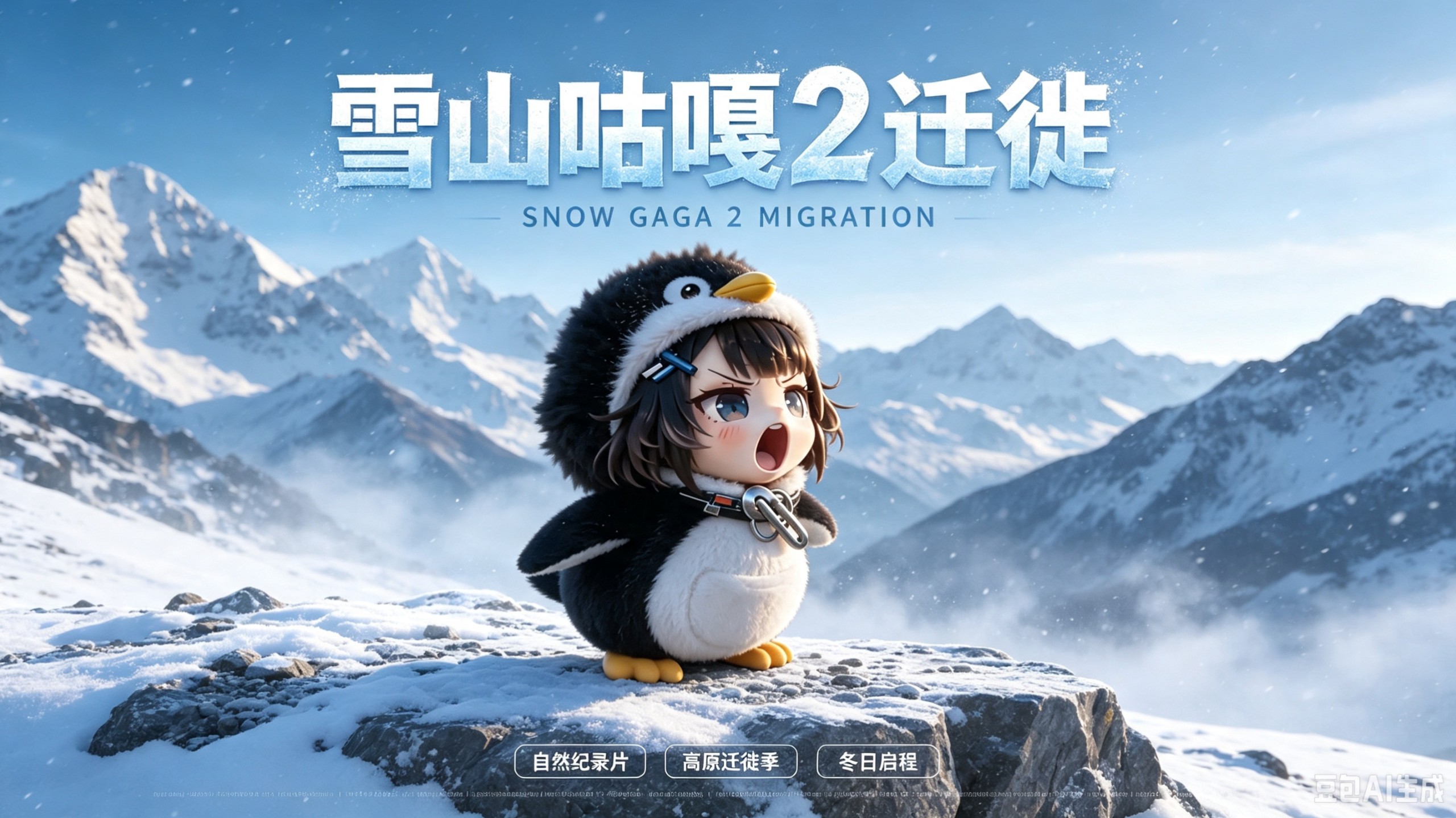 「本片由Flova × Seedance 2.5创作」 《雪崩之后，咕咕嘎嘎开启了一场漫长的迁徙》