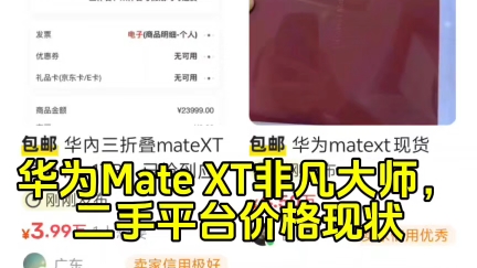 华为Mate XT非凡大师三折叠,闲鱼价格逆天!抢到一台,抵普通人半年工资.哔哩哔哩bilibili