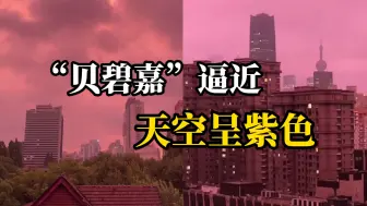 Video herunterladen: 台风“贝碧嘉”正在逼近，上海傍晚现紫红色天空