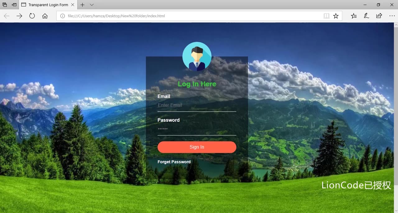【LionCode】HTML & CSS制作半透明登录表单哔哩哔哩bilibili