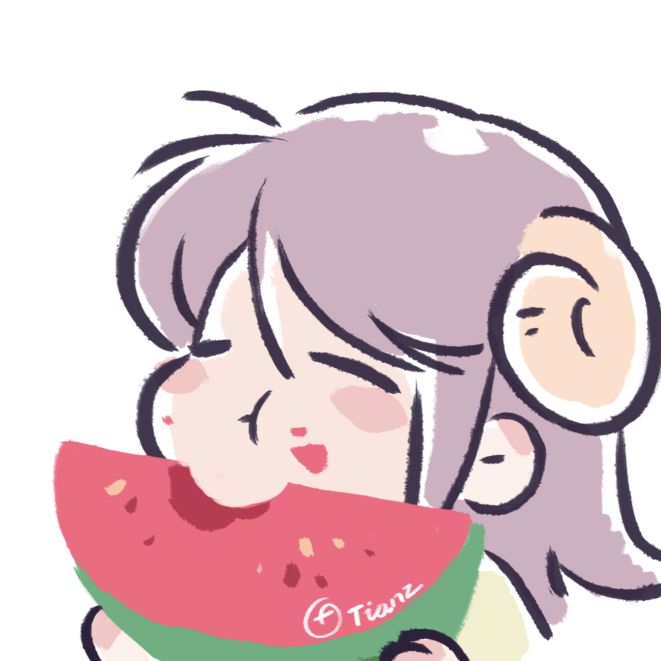 【绘画过程|陆柯燃】涂一个橘帽燃燃子(记猪包的眨眼草稿动图变照片