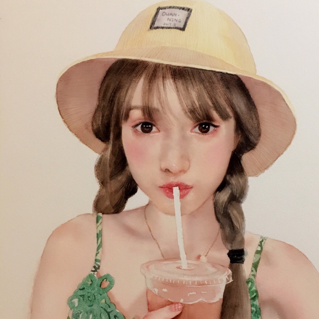 【水彩】手绘人物头像 唯美手绘 昨天的直播快放