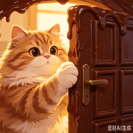 猫猫开巧克力门