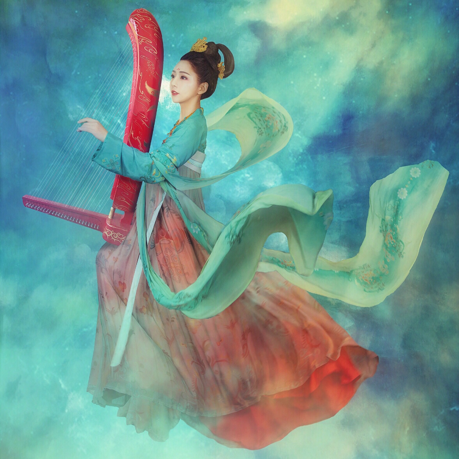 ta的粉丝                 一个弹箜篌的姑娘.